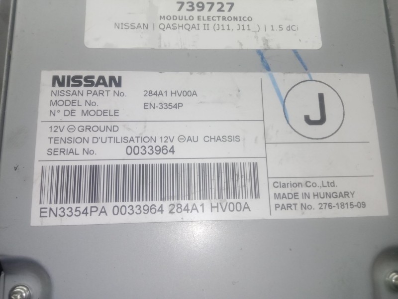 Recambio de modulo electronico para nissan qashqai ii (j11, j11_) 1.5 dci referencia OEM IAM 284A1HV00A  