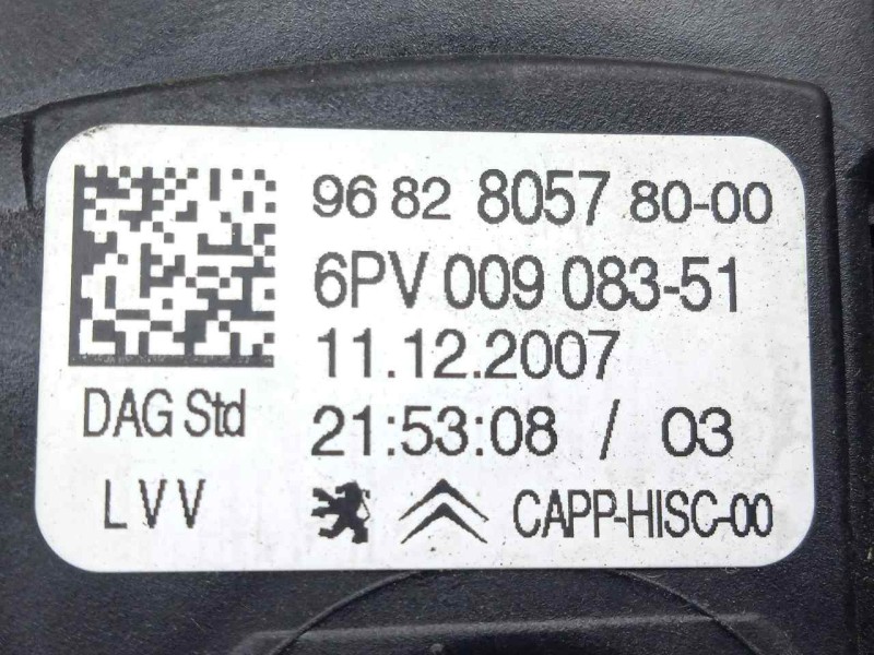 Recambio de potenciometro pedal para peugeot 207 cc 1.6 16v referencia OEM IAM 9682805780 - 6PV00908351  