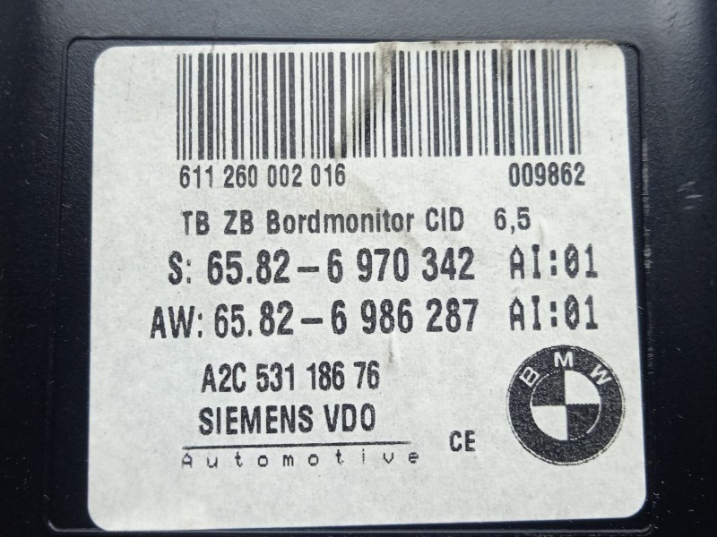 Recambio de pantalla multifuncion para bmw 5 touring (e61) 525 d referencia OEM IAM 65826970342 - 65826986287  