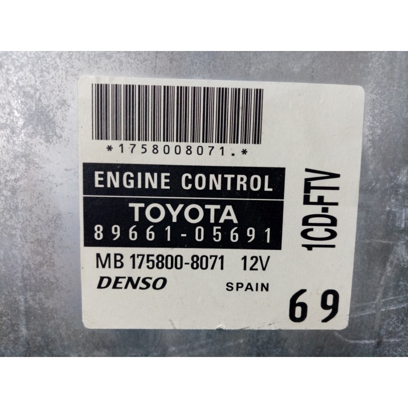 Recambio de centralita motor uce para toyota avensis berlina (t25) 2.0 turbodiesel cat referencia OEM IAM 8966105691-MB175800807