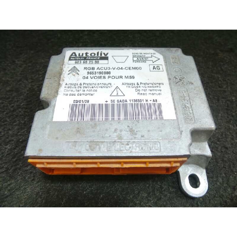 Recambio de centralita airbag para citroën berlingo 1.6 16v hdi referencia OEM IAM 9653190880-603602500 AUTOLIV 