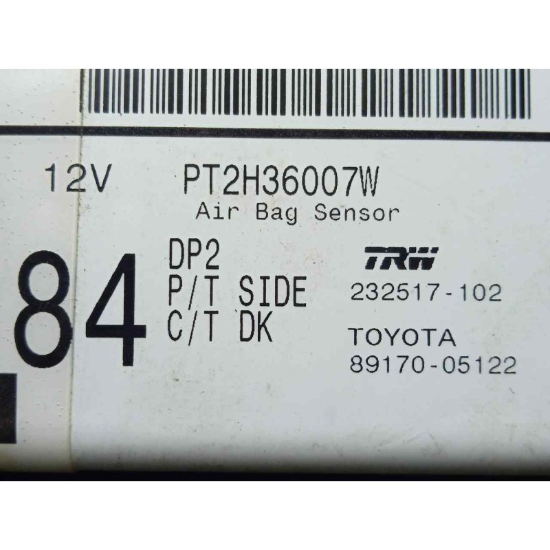 Recambio de centralita airbag para toyota avensis berlina (t25) 2.0 turbodiesel cat referencia OEM IAM 232517102-8917005122  