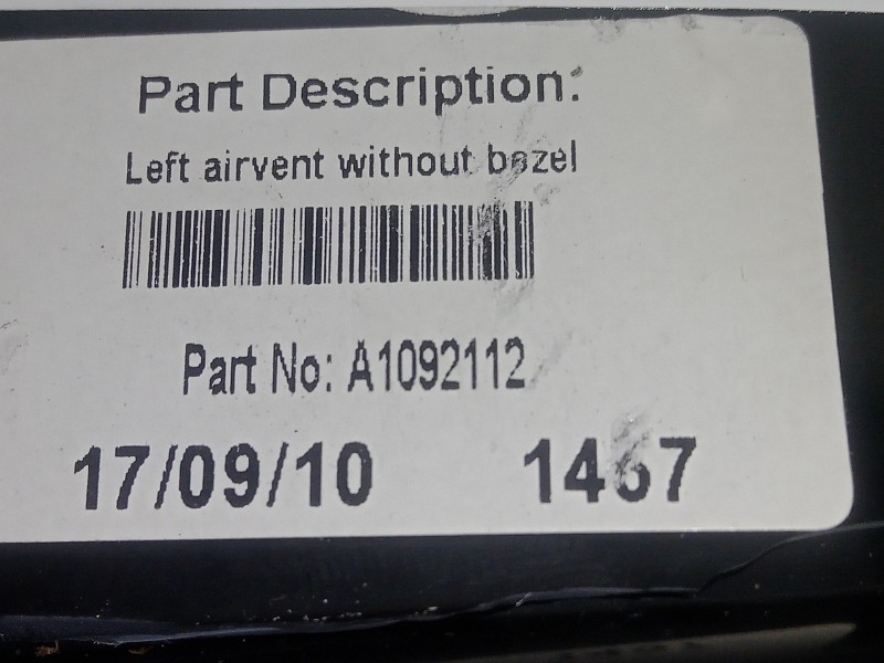 Recambio de aireador delantero izquierdo para citroën ds3 1.6 16v referencia OEM IAM A1092112  
