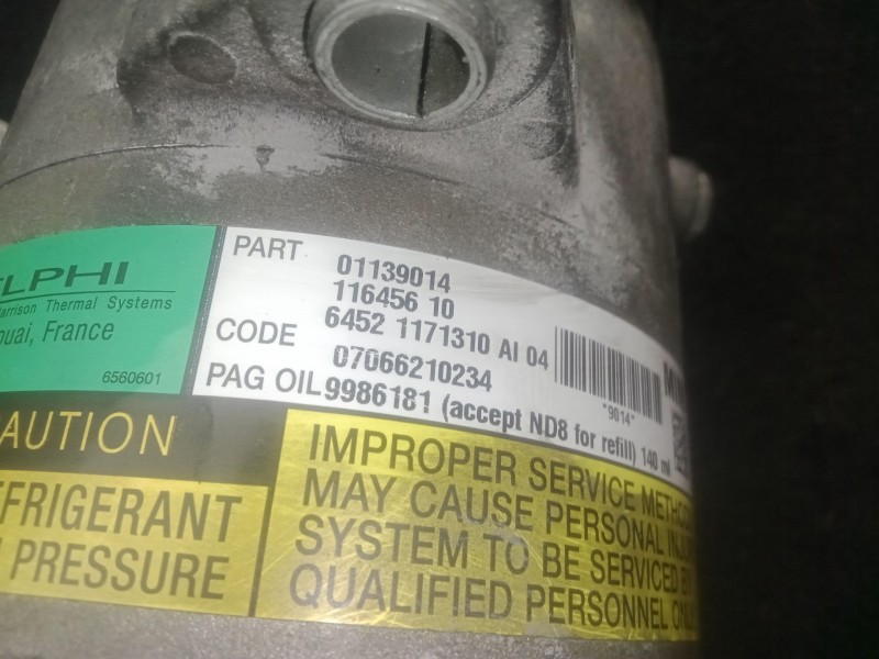 Recambio de compresor aire acondicionado para mini mini (r50, r53) one referencia OEM IAM 64521171310 - 01139014 - 11645610  DEL