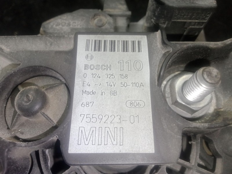 Recambio de alternador para mini mini (r50, r53) one referencia OEM IAM 0124325158 - 755922301  BOSCH