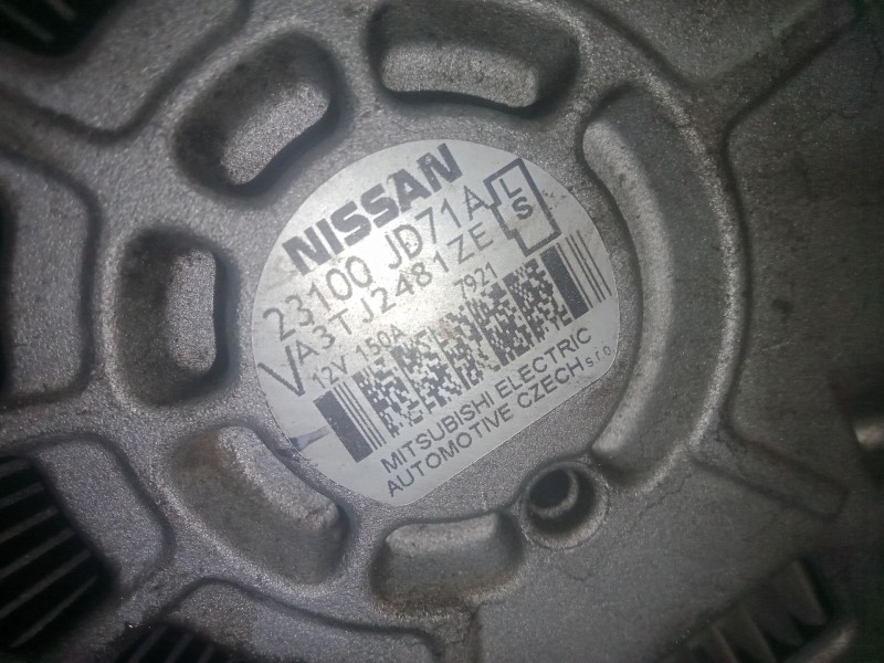 Recambio de alternador para nissan qashqai i (j10, nj10) 2.0 dci referencia OEM IAM 23100JD71A  