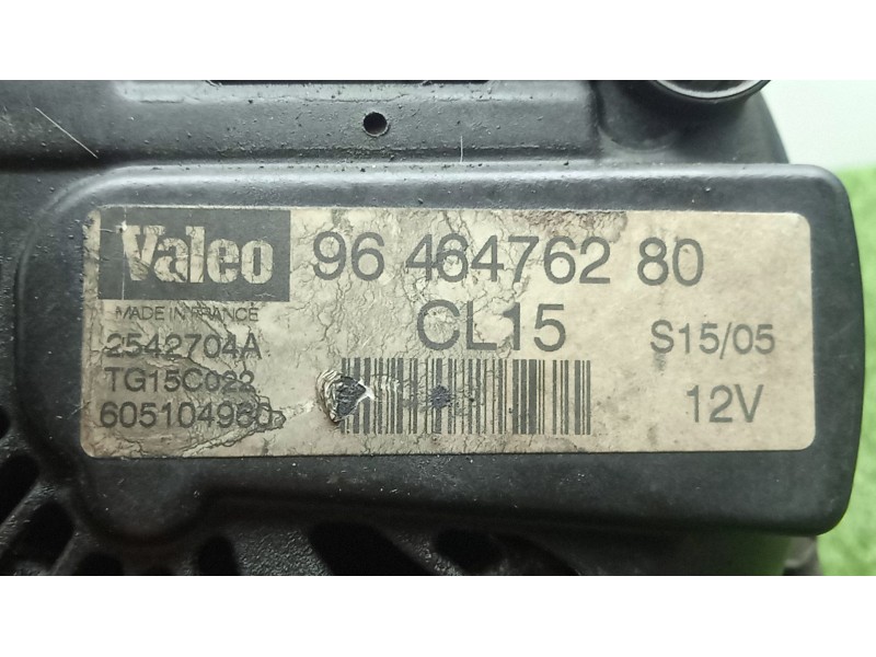 Recambio de alternador para citroën xsara break (n2) 2.0 hdi 90 referencia OEM IAM 9646476280 VALEO - POLEA.FIJA 6.CANALES - 150
