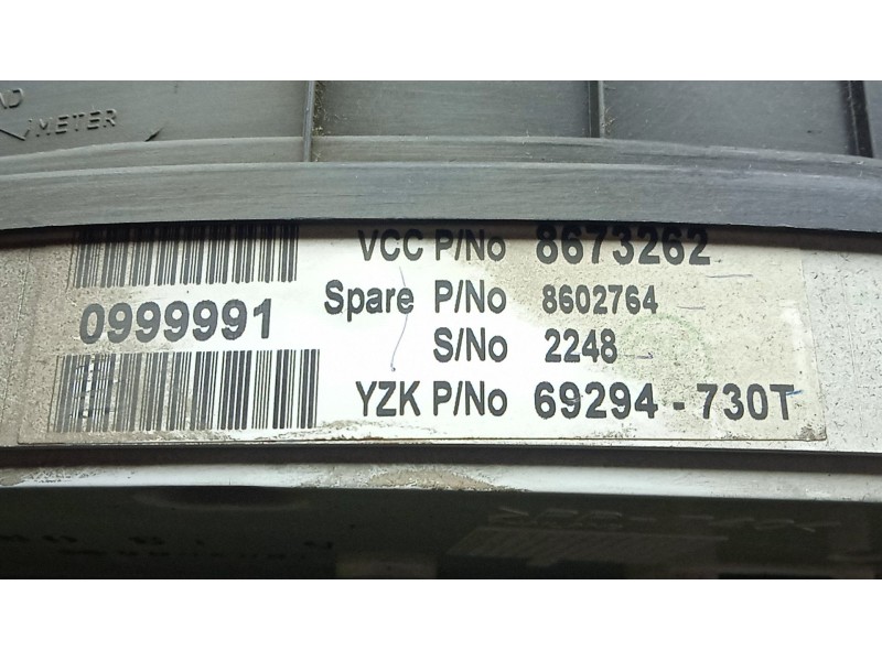 Recambio de cuadro instrumentos para volvo s60 i (384) d5 referencia OEM IAM 8673262 - 69294730T 1.CONECTOR 