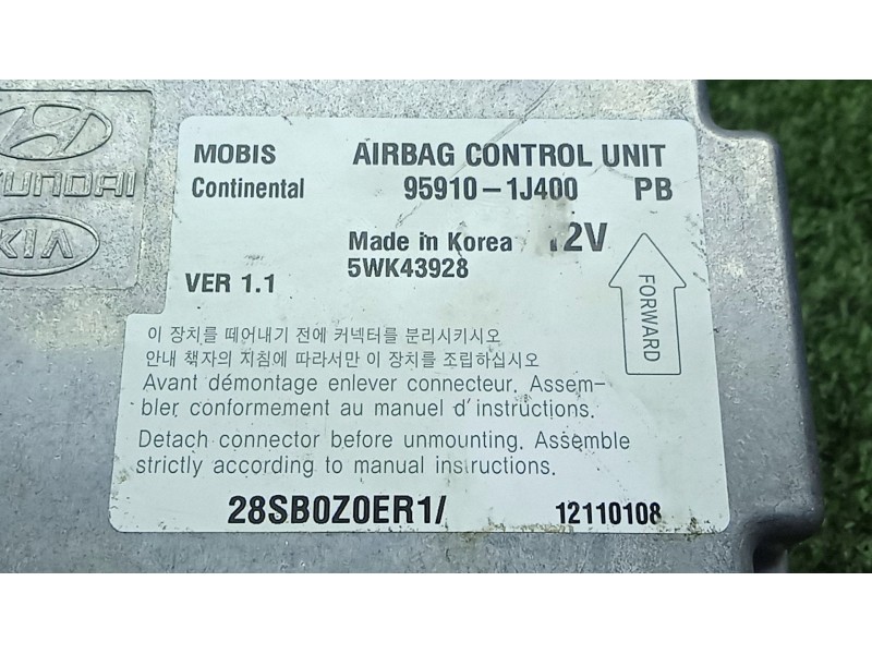 Recambio de centralita airbag para hyundai i20 i (pb, pbt) 1.1 crdi referencia OEM IAM 959101J400 - 5WK43928  