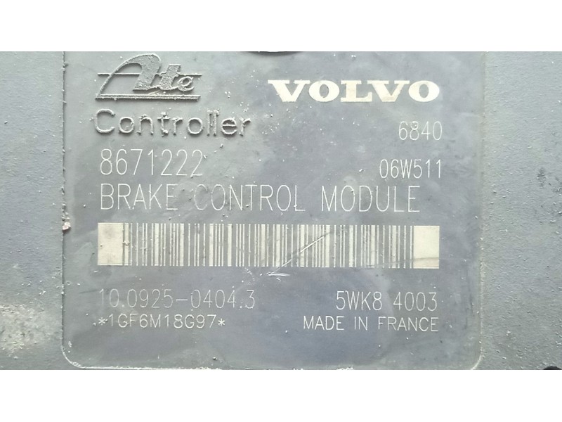 Recambio de abs para volvo s60 i (384) d5 referencia OEM IAM 8671222 - 10092504043 - 5WK84003 - P08671221  