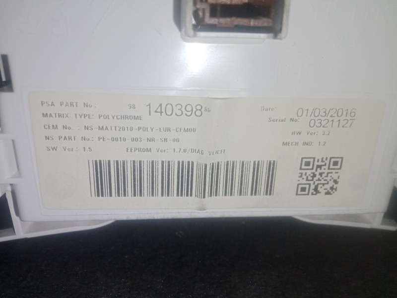 Recambio de cuadro instrumentos para peugeot 508 sw i (8e_) 2.0 bluehdi 150 referencia OEM IAM 9814765780 - 50300307023420  