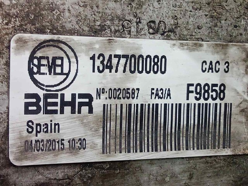 Recambio de intercooler para peugeot boxer furgón 2.2 hdi fap cat referencia OEM IAM 1347700080 130X745X65 ALUMINIO