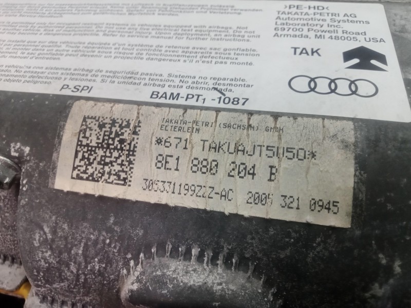 Recambio de airbag delantero derecho para audi a4 berlina (8e) 1.8 20v turbo referencia OEM IAM 8E1880204B  