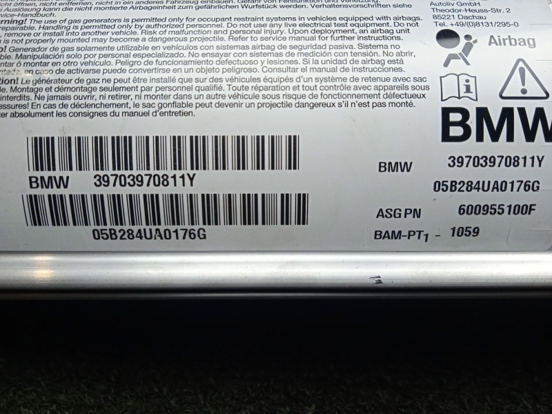 Recambio de airbag delantero derecho para bmw 5 touring (e61) 525 d referencia OEM IAM 39703970811Y - 600955100F  