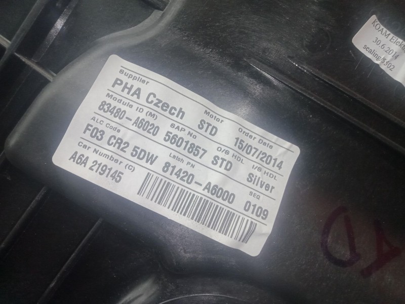 Recambio de elevalunas trasero derecho para hyundai i30 (gd) 1.4 crdi referencia OEM IAM 83480A6020  