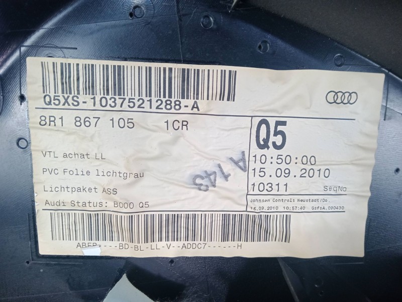 Recambio de guarnecido puerta delantera izquierda para audi q5 (8rb) 2.0 tdi quattro referencia OEM IAM 8R1867105  