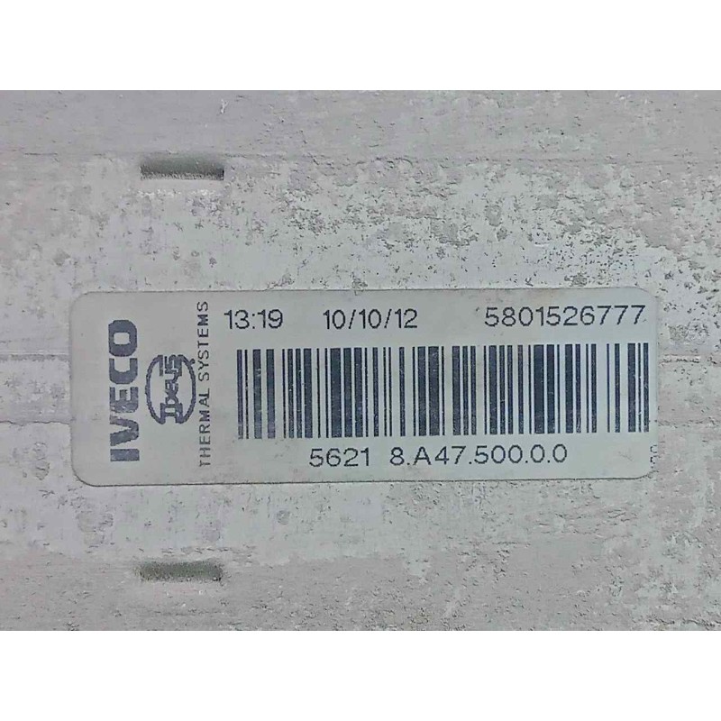 Recambio de intercooler para iveco daily furgón 2.3 diesel referencia OEM IAM 5801526777 190X600X65 ALUMINIO