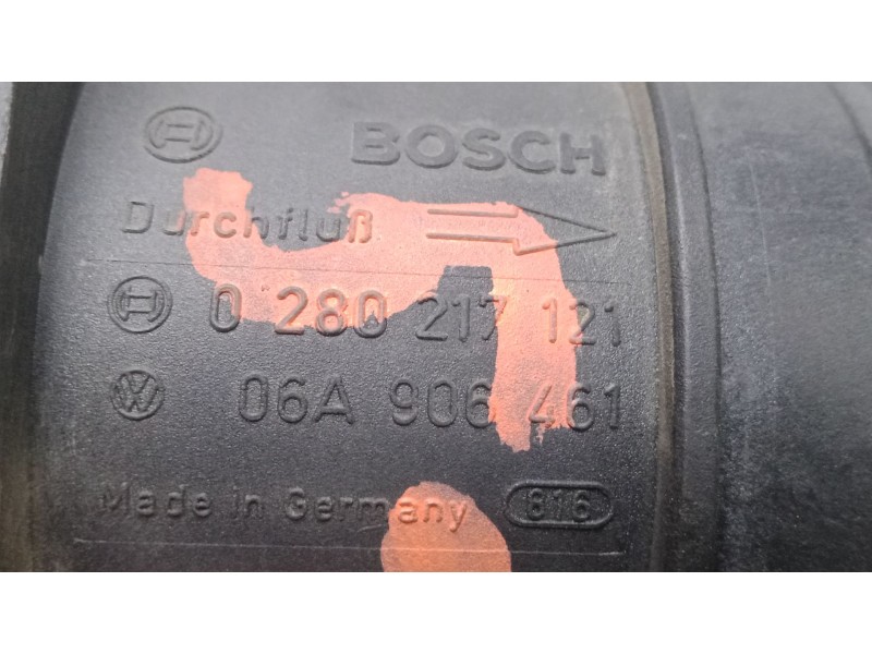 Recambio de caudalimetro para seat leon (1m1) 1.9 tdi referencia OEM IAM 0280217121 - 06A906461 BOSCH 5.PINES
