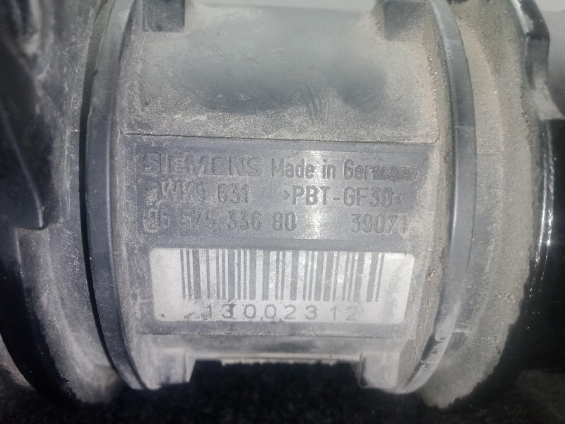 Recambio de caudalimetro para peugeot 1007 (km_) 1.4 hdi referencia OEM IAM 9657533680 - 5WK9631 6 PINES SIEMENS