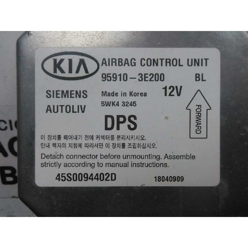 Recambio de centralita airbag para kia sorento 2.5 crdi referencia OEM IAM 5WK43245-959103E200 SIEMENS - AUTOLIV 