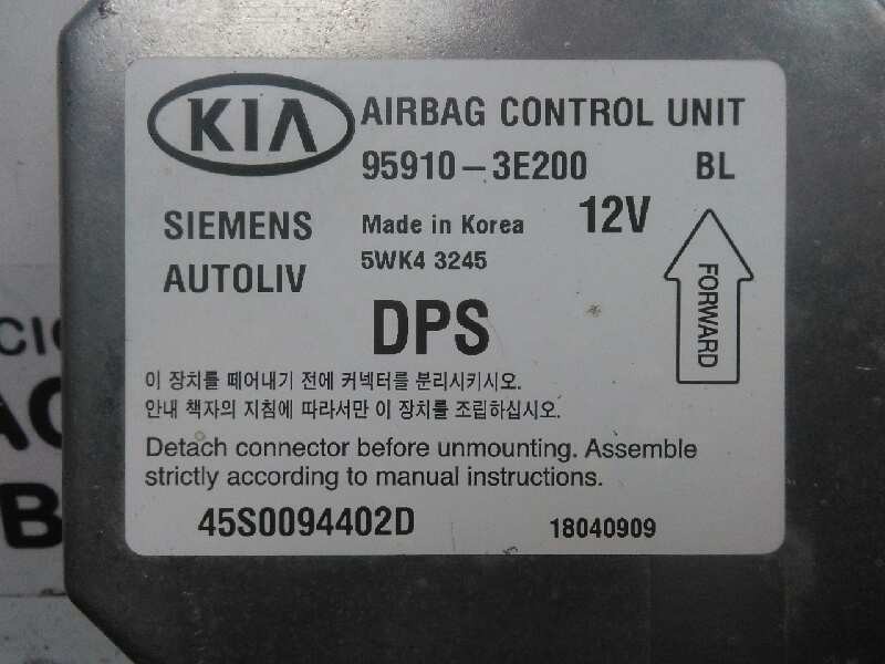 Recambio de centralita airbag para kia sorento 2.5 crdi referencia OEM IAM 5WK43245-959103E200 SIEMENS - AUTOLIV 