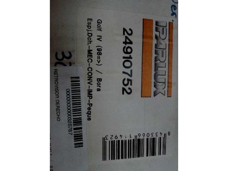 Recambio de retrovisor derecho para volkswagen golf iv berlina (1j1) referencia OEM IAM 24910752  SIN USAR