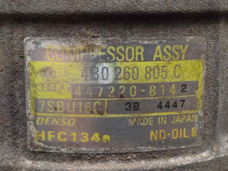 Recambio de compresor aire acondicionado para audi allroad quattro (4b5) 2.5 v6 24v tdi referencia OEM IAM 4472208142-4B0760805C