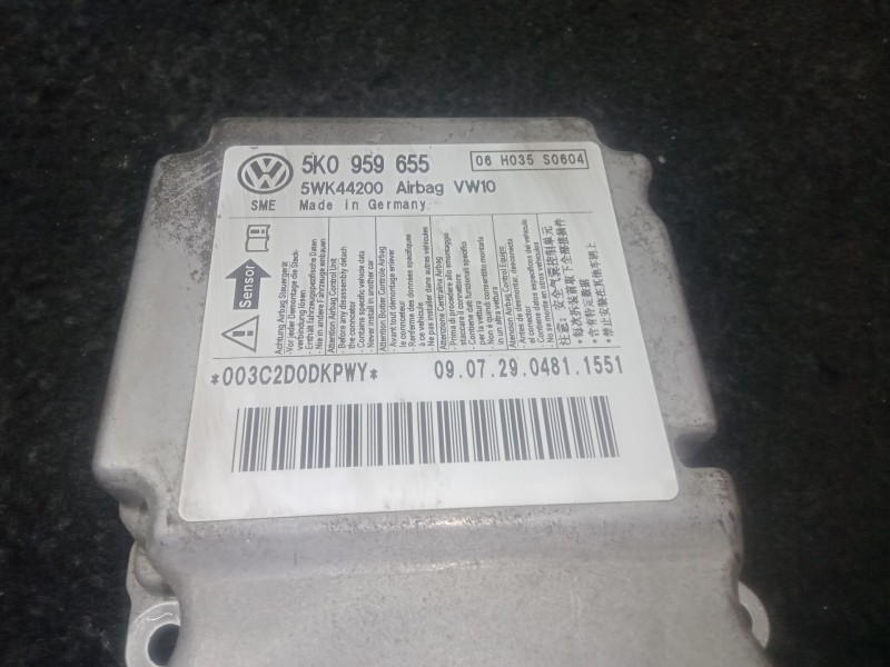 Recambio de centralita airbag para volkswagen golf vi (5k1) 1.6 tdi referencia OEM IAM 5K0959655 - 5WK44200 SIEMENS 
