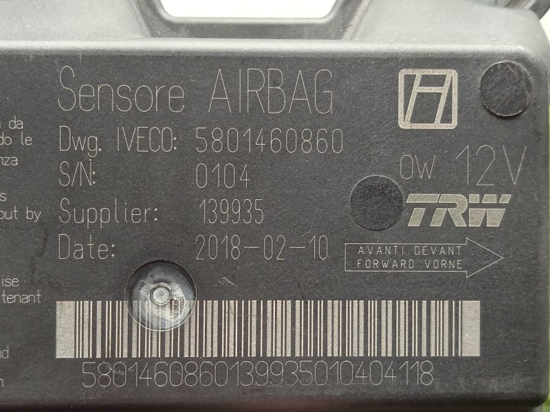 Recambio de centralita airbag para iveco daily vi furgoneta 33s12, 35s12, 35c12 referencia OEM IAM 5801460860 - 139935  TRW
