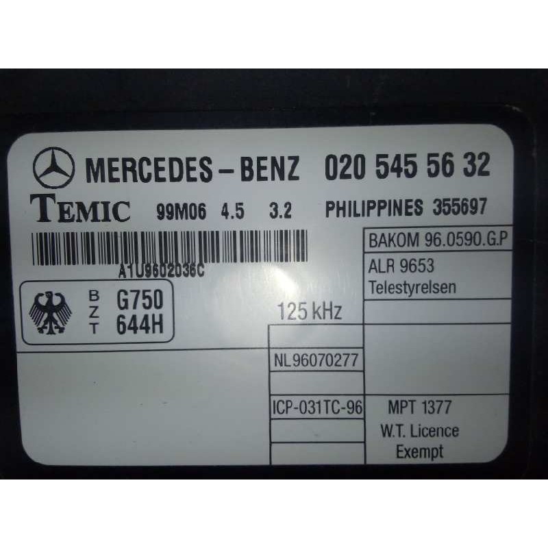 Recambio de centralita inmovilizador para mercedes-benz vito (w638) caja cerrada 2.2 16v cdi turbodiesel cat referencia OEM IAM 