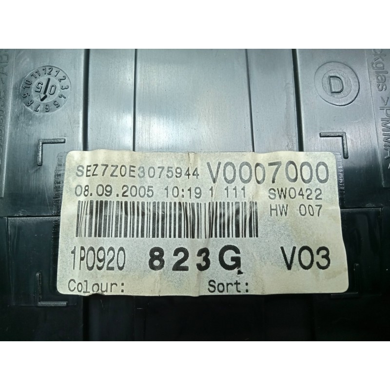 Recambio de cuadro instrumentos para seat leon (1p1) 1.9 tdi referencia OEM IAM 1P0920823G-V0007000  
