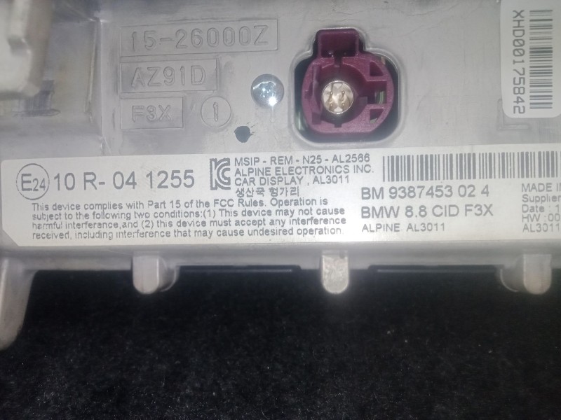 Recambio de pantalla multifuncion para bmw 4 descapotable (f33, f83) 420 d referencia OEM IAM 9387453024 - 1526000Z  