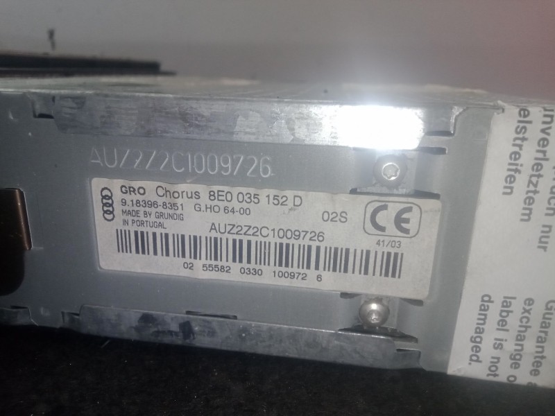 Recambio de sistema audio / radio cd para audi a4 b6 descapotable (8h7) 2.5 tdi referencia OEM IAM 8E0035152D  
