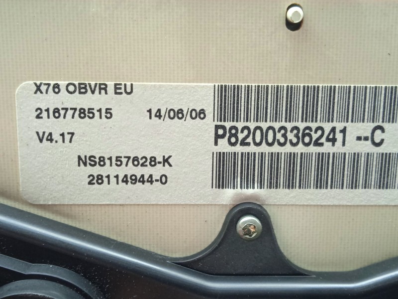 Recambio de cuadro instrumentos para nissan kubistar furgoneta (x76) 1.5 dci referencia OEM IAM P8200336241C - 216778515 - NS815