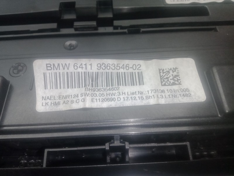 Recambio de mando climatizador para bmw 4 descapotable (f33, f83) 420 d referencia OEM IAM 6131681418701 - 6411936354602  