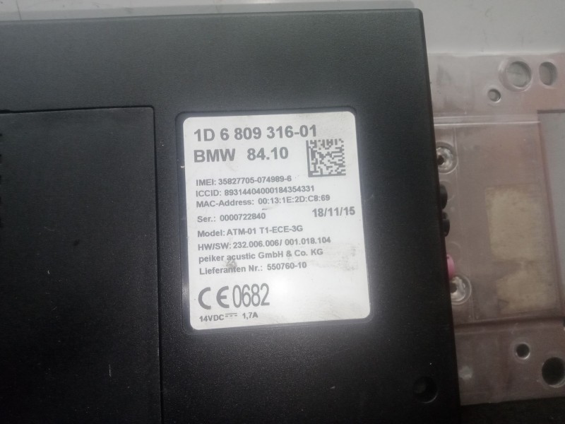 Recambio de modulo electronico para bmw 4 descapotable (f33, f83) 420 d referencia OEM IAM 1D680931601 - 8410 - 929778702  