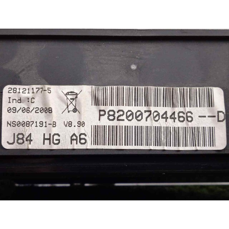 Recambio de cuadro instrumentos para renault scenic ii 1.9 dci diesel fap referencia OEM IAM 8200704466-8200704466D  