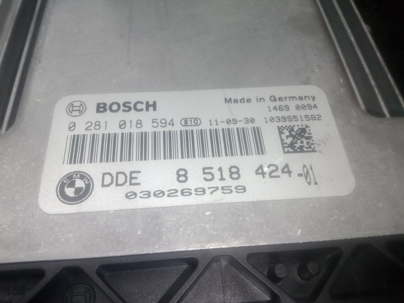 Recambio de centralita motor uce para bmw 1 (f20) 116 d referencia OEM IAM 0281018594 - 851842401 - DDE8518424 BOSCH 