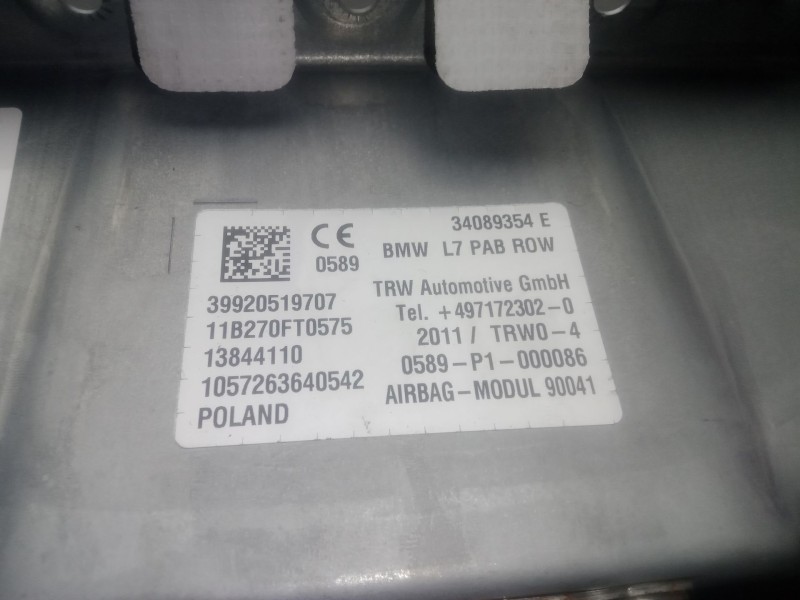 Recambio de airbag delantero derecho para bmw 1 (f20) 116 d referencia OEM IAM 39920519707 - 34089354E TRW 