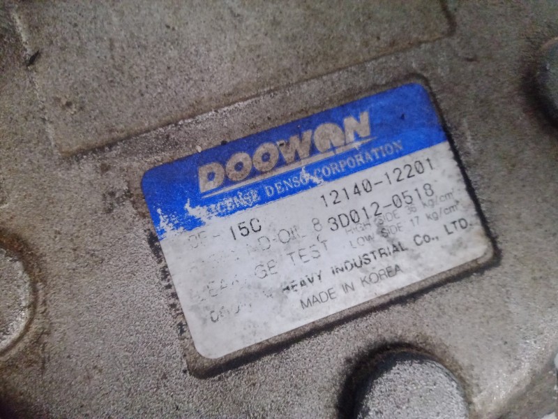 Recambio de compresor aire acondicionado para kia rio 1.5 cat referencia OEM IAM 1214012201-3D0120518 DENSO 