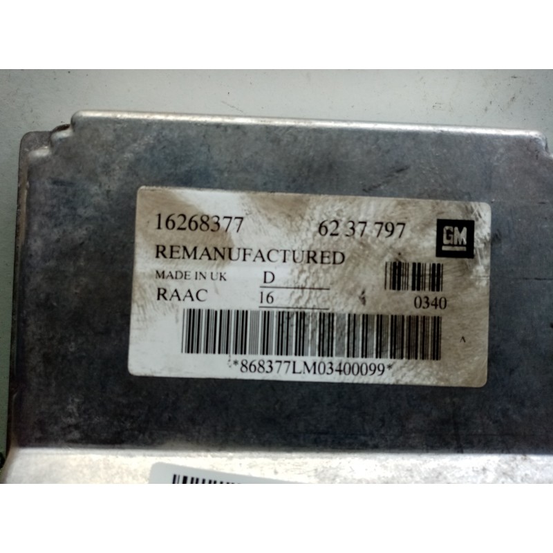 Recambio de centralita motor uce para opel astra g berlina 1.6 referencia OEM IAM 6237797-16268377  