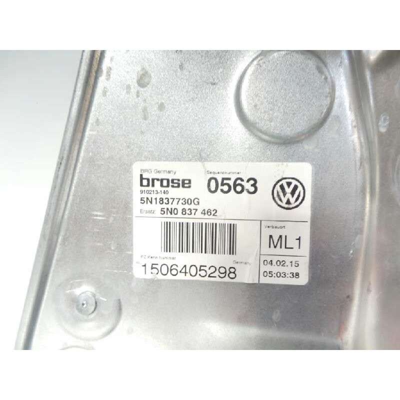 Recambio de elevalunas delantero derecho para volkswagen tiguan (5n2) 2.0 tdi referencia OEM IAM 5N0837462-5N1837730G  BROSE