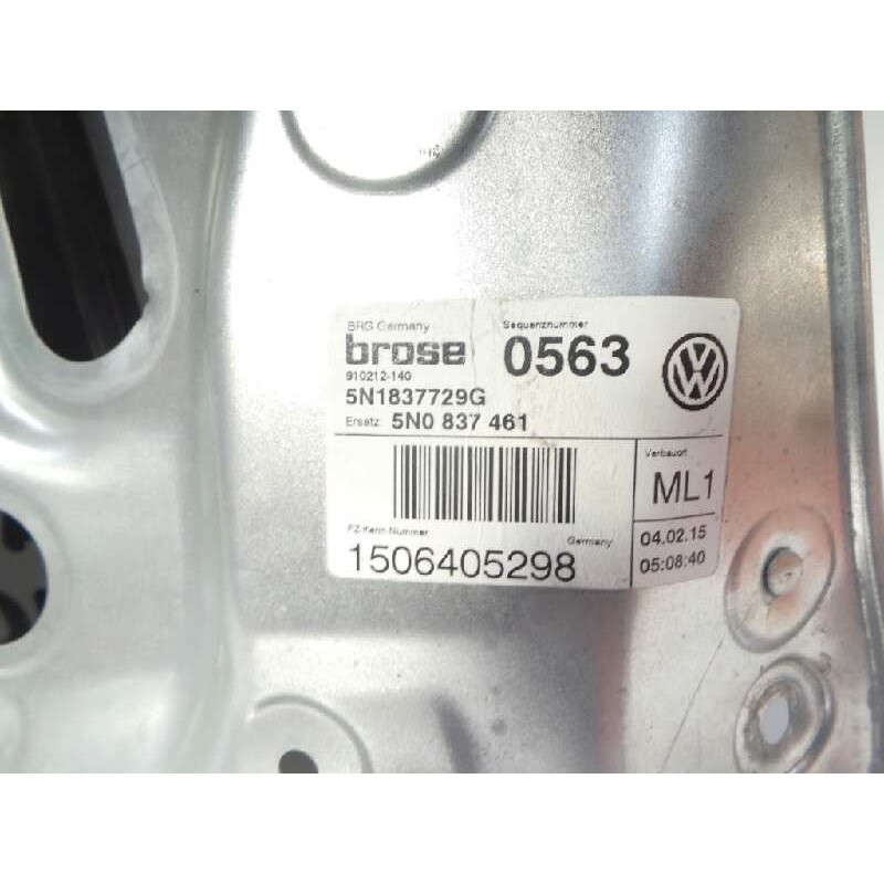 Recambio de elevalunas delantero izquierdo para volkswagen tiguan (5n2) 2.0 tdi referencia OEM IAM 5N0837461-5N1837729G  BROSE