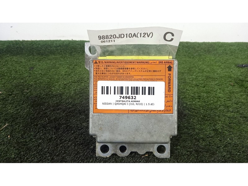 Recambio de centralita airbag para nissan qashqai i (j10, nj10) 1.5 dci referencia OEM IAM 98820JD10A  