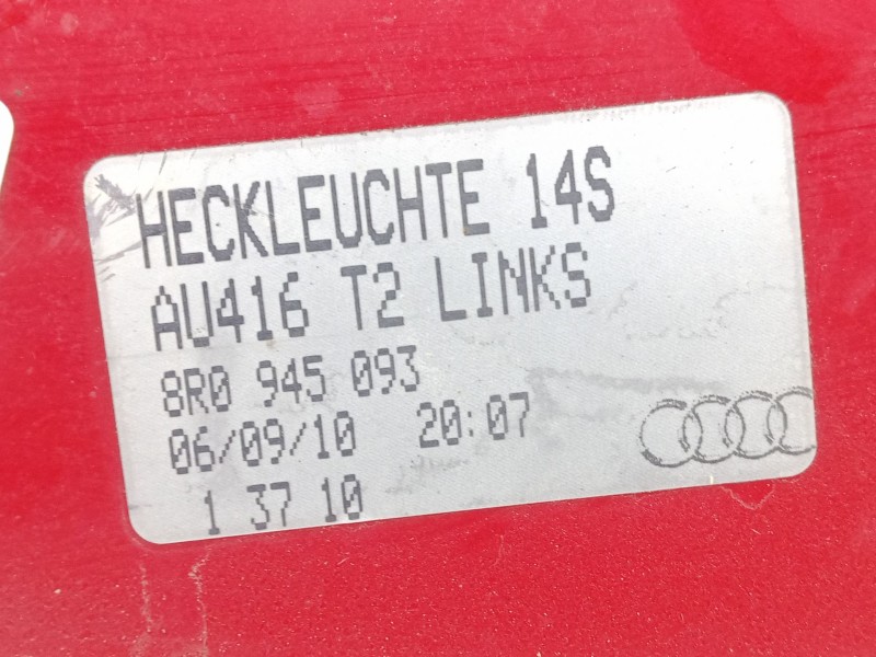 Recambio de piloto trasero izquierdo para audi q5 (8rb) 2.0 tdi quattro referencia OEM IAM 8R0945093 - 13710 T2 