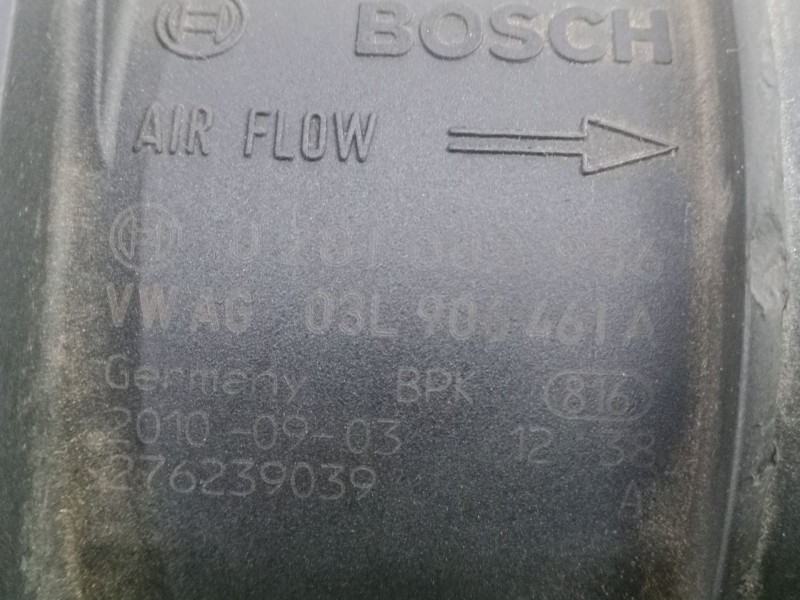 Recambio de caudalimetro para audi q5 (8rb) 2.0 tdi quattro referencia OEM IAM 0281002956 - 03L906461A 4.PINES BOSCH