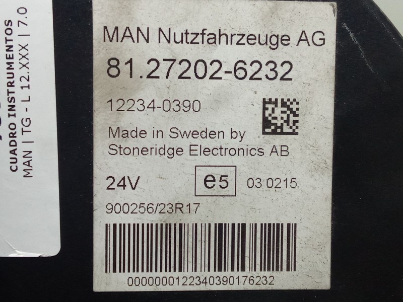 Recambio de cuadro instrumentos para man tg - l 12.xxx 7.0 referencia OEM IAM 81272026232  
