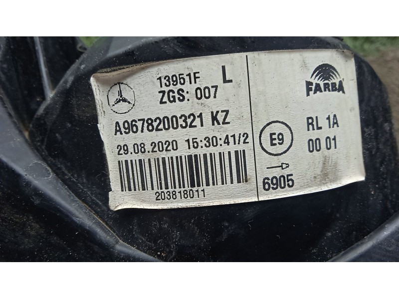 Recambio de piloto delantero izquierdo para mercedes-benz atego 1321 ls 4x2 referencia OEM IAM A9678200321KZ 4.PINES FARBA