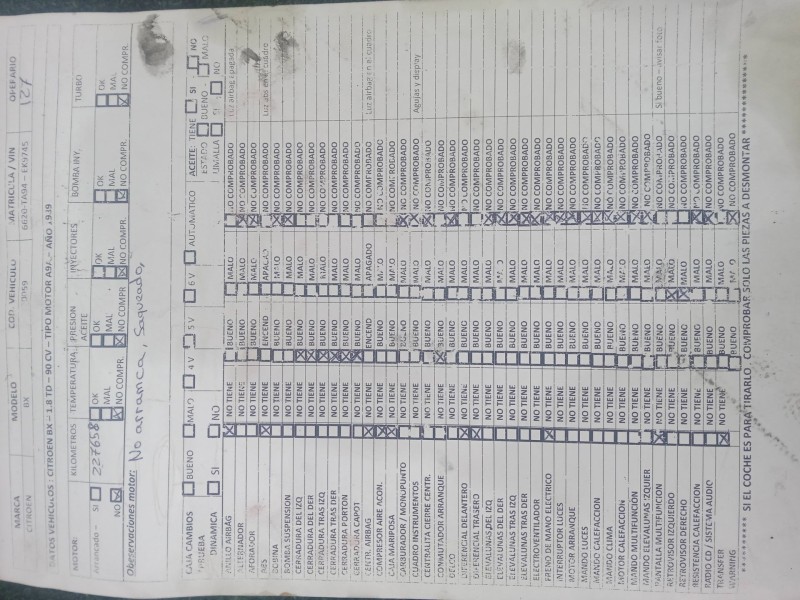 citroën bx (xb-_) del año 1989