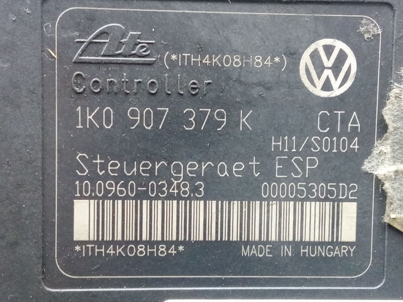 Recambio de abs para seat altea (5p1) 2.0 tdi 16v referencia OEM IAM 1K0614517H - 1K0907379K - 10096003483  ATE